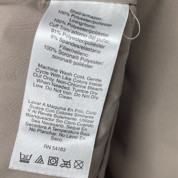 DKNY Long Hooded Puffer Winter Coat Jacket Parka Women's XL Beige Removable Hood - Picture 10 of 11